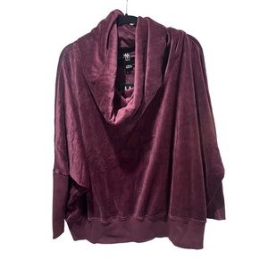 MarlaWynne burgundy size large velour cowl neck top. NWT